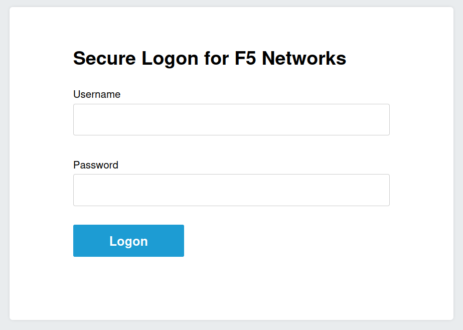 BIG-IP APM Authentication Screen